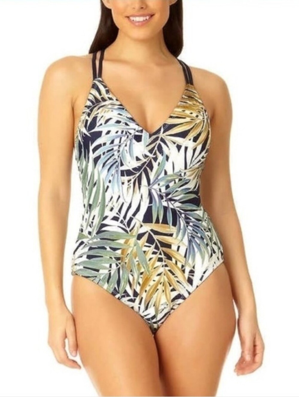 NWOT Hurley Tropical One Piece Swimsuit size XL Palm Leaf Adjustable Strap New